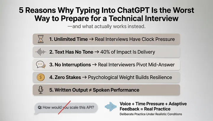 5 Reasons Why Typing Into ChatGPT Is the Worst Way to Prepare for a Technical Interview